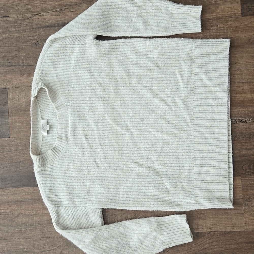 LOFT  Cream Crewneck Sweater